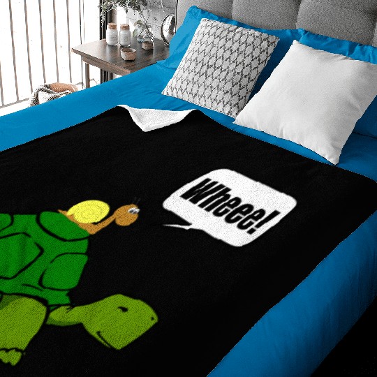Snail Turtle Ride Cartoon Funny Baby Blankets