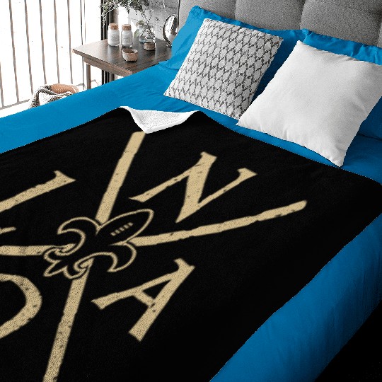 New Orleans Football Vintage Louisiana NOLA Saint Baby Blankets