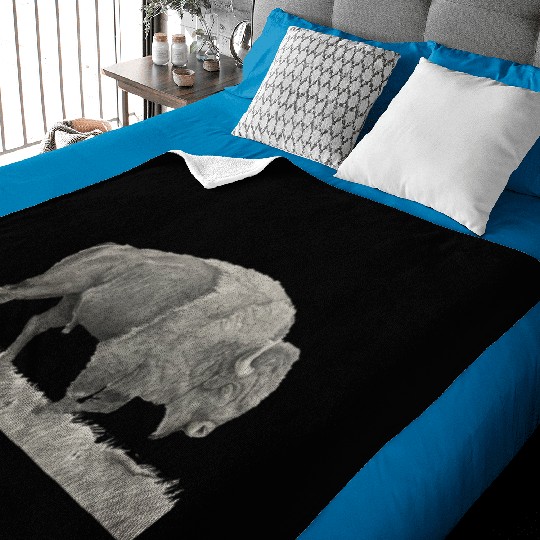 Buffalo Drawing Baby Blankets