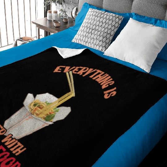 Chinese Food Expert Asian eating Noodles Foodie Baby Blankets