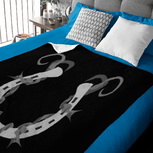 Horseshoe Wrapped in Barbed Wire Baby Blankets