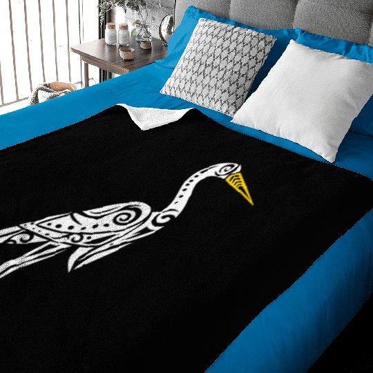 Maori Kotuku White Heron Polynesian T Tattoo Baby Blankets