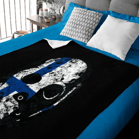 Old School Goalie Mask-Finland Baby Blankets