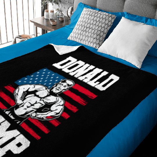 Donald Pump Trump Workout Patriotic Fitness Gym Fu Baby Blankets