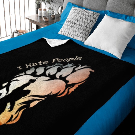 I Hate People Bigfoot Funny Camping Baby Blankets