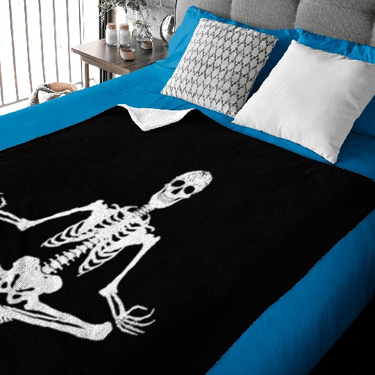Yoga Skeleton Ohm Baby Blankets