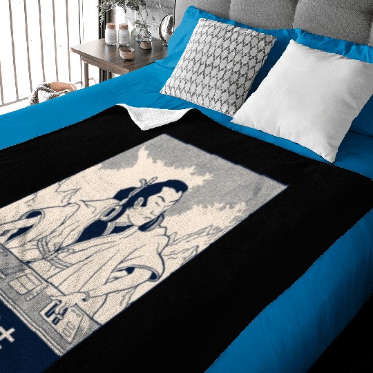 Samurai DJ awesome japanese classical painting DJ Baby Blankets