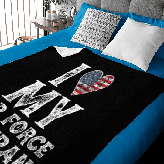 I Love My Air Force Veteran Vintage Gift Baby Blankets