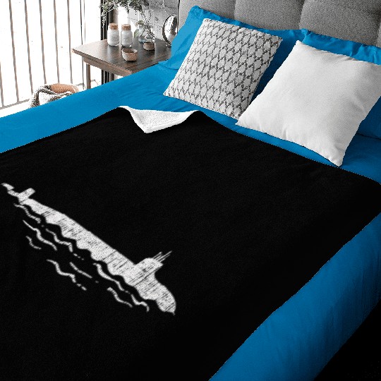 US Navy Submarine Vessel Vintage Submariner Baby Blankets