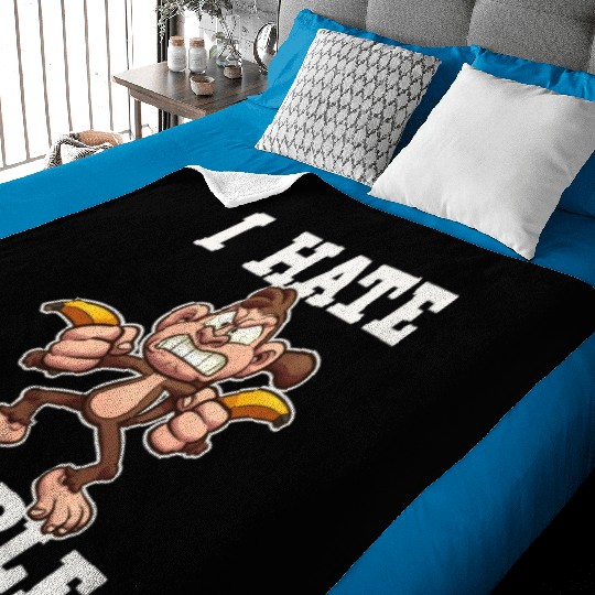 I Hate People Monkey Baby Blankets