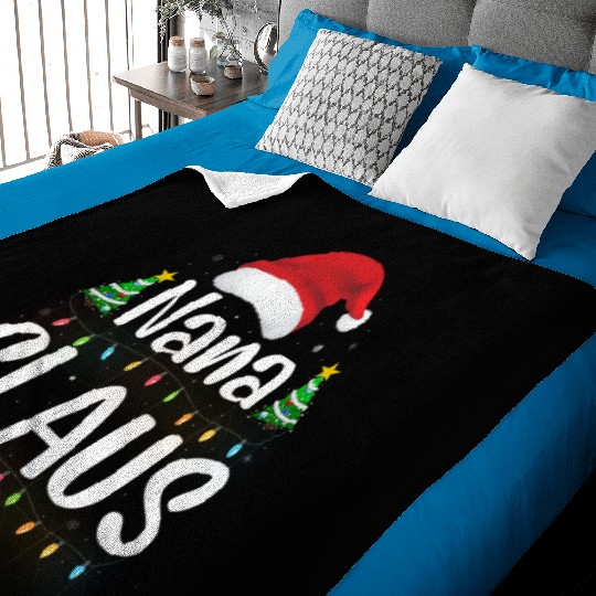 Funny Santa Nana Claus Christmas Family Matching Baby Blankets