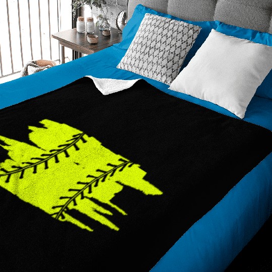 Softball Catcher Baseball Pitcher Bat Ball Player Baby Blankets