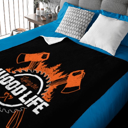 Lumberjack Forester Chainsaw gift idea Baby Blankets