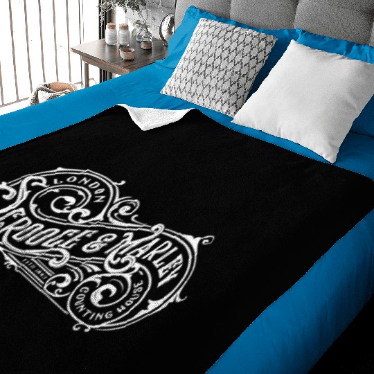 Scrooge and Marley Counting House Christmas Carol Baby Blankets