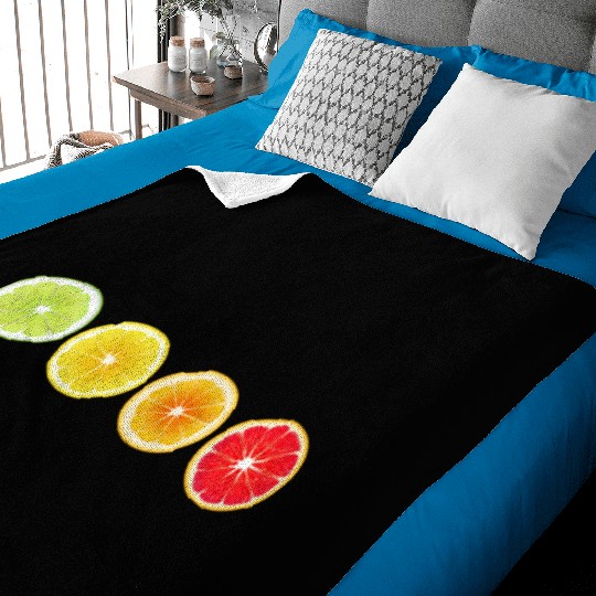 Lime Lemon Orange Vitamin Citrus Wheels of a Baby Blankets