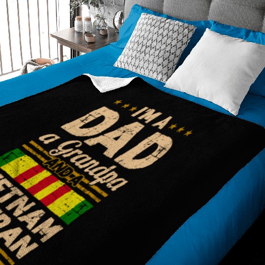 Dad Grandpa Vietnam Veteran Vintage Baby Blankets