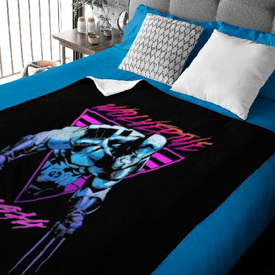 M-a-r-v-e-l W-o-l-verine Neon Retro Logan Graphic Baby Blankets