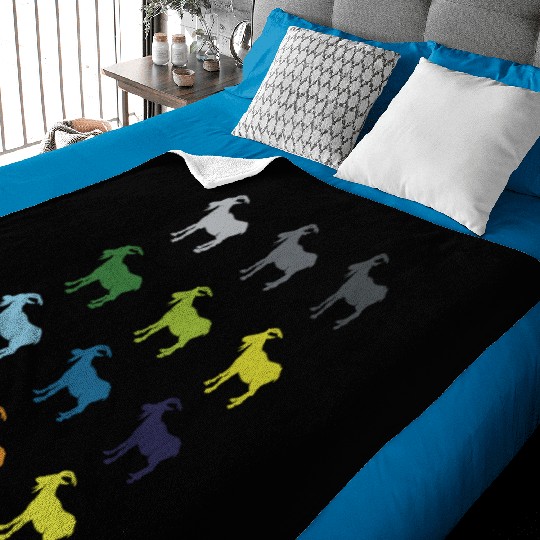 Neon Pop Art Retro Goat Animal Gift Idea Baby Blankets