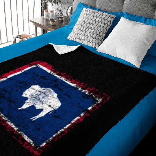 Wyoming ensign flag used look Baby Blankets