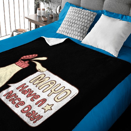 Mayo Have A Nice Day Cute Greeting Doodle Baby Blankets