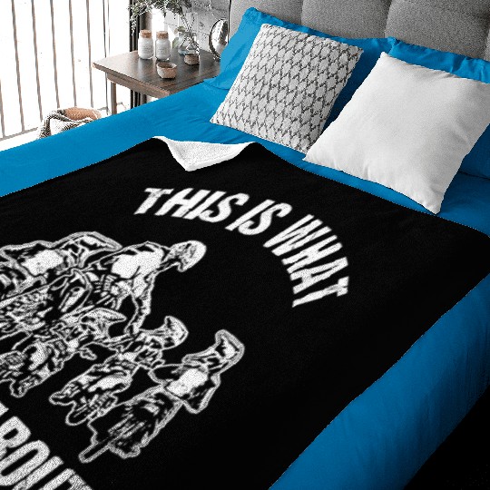 Dirt Bike Dad Motocross Father Motorcycle Son Kids Baby Blankets