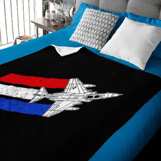 F-4 Phantom Vintage USA Contrails Red White Blue Baby Blankets