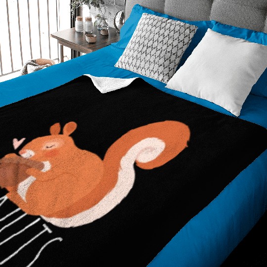 Oh Nuts Squirrel Gift Squirrel Pet Animal Baby Blankets