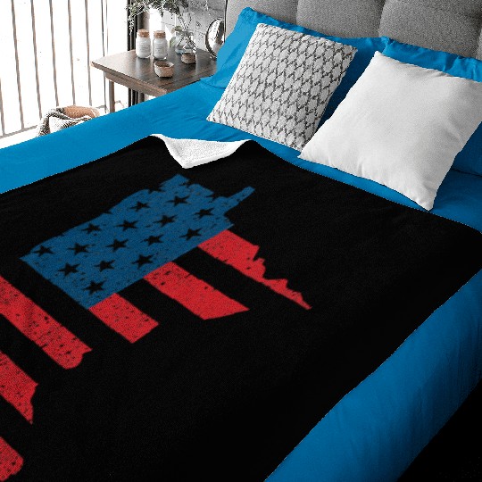 Minnesota Vintage American Flag USA Patriotic Baby Blankets
