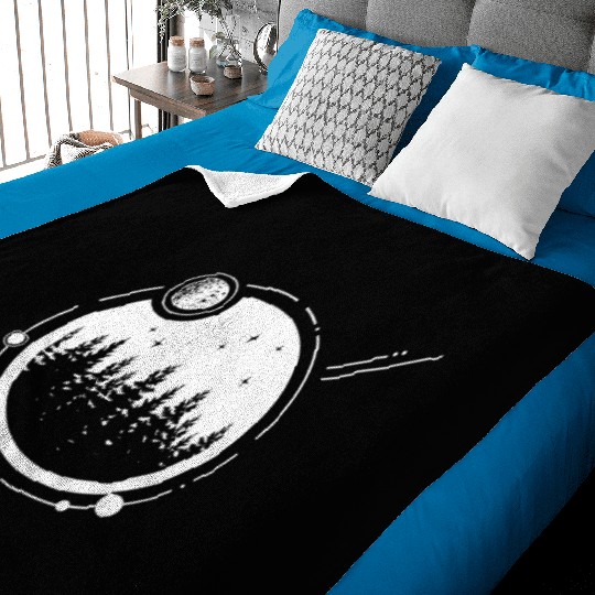 Modern Geometric Nature Forest Astronomy Planets Baby Blankets