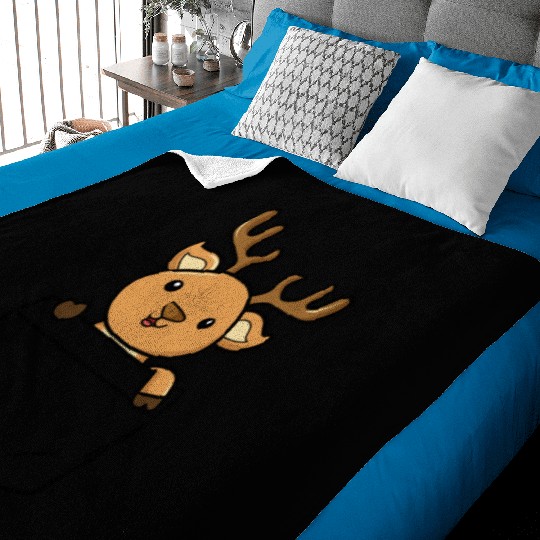 deer, Pocket, reindeer, Baby Blankets pocket, kids, cute