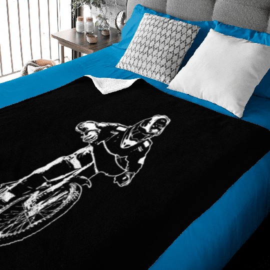 Motorcycle Speedway Racing Baby Blankets