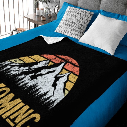 Vintage Retro Wy Wyoming Us Mountain State Baby Blankets