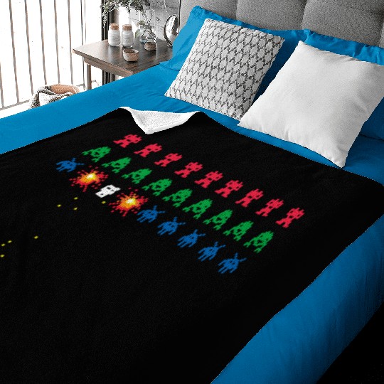 Space Invader 8 bits old school game Baby Blankets