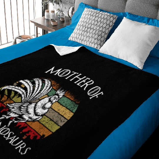 Funny chickens Mother of Tiny Dinosaurs gift sayin Baby Blankets