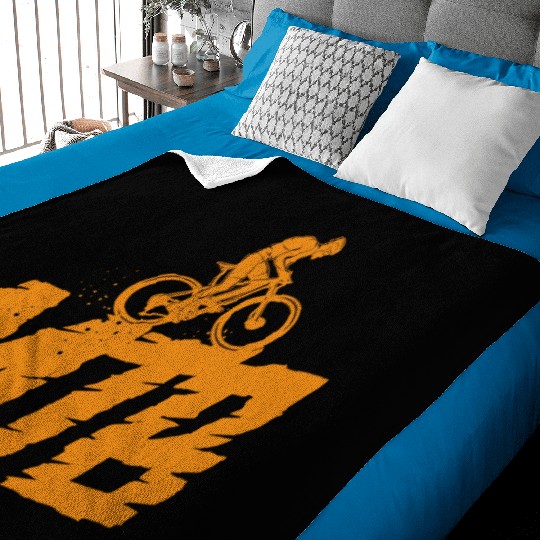 MTB Bike Ride Free Mountain Logo Graphic Sketch Baby Blankets