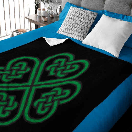 Irish Celtic Knot Shamrock Heart St Patricks Day Baby Blankets