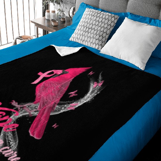 Breast Cancer Cardinal bird hope for a cure Baby Blankets