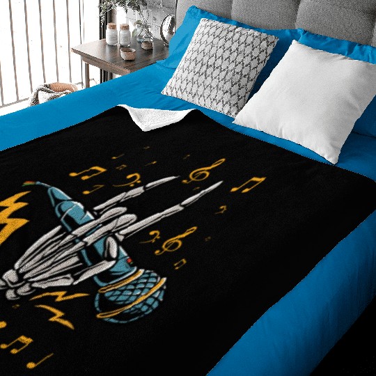 Microphone Skeleton Rock music nout Karaoke Gift Baby Blankets