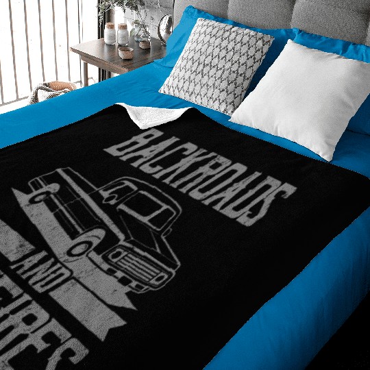 BACKROADS AND BONFIRES Square Body Truck Pickup Baby Blankets