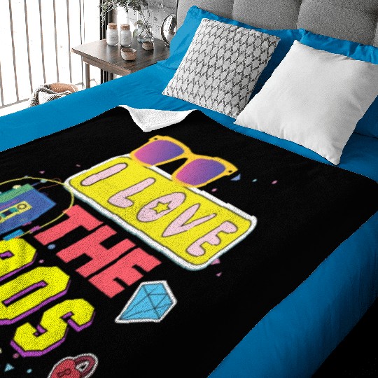 I Love The 90s Vintage 1990s Men Women 90's Baby Blankets
