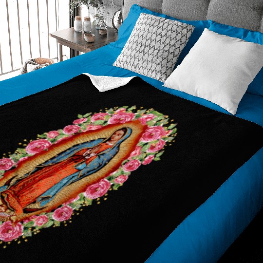 Our Lady Virgen De Guadalupe Virgin Mary Baby Blankets