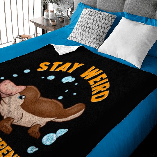 Funny Stay Weird Stay Different Cute Platypus Baby Blankets