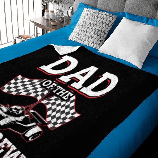 Dad Of The Pit Crew Race Car Racing Baby Blankets