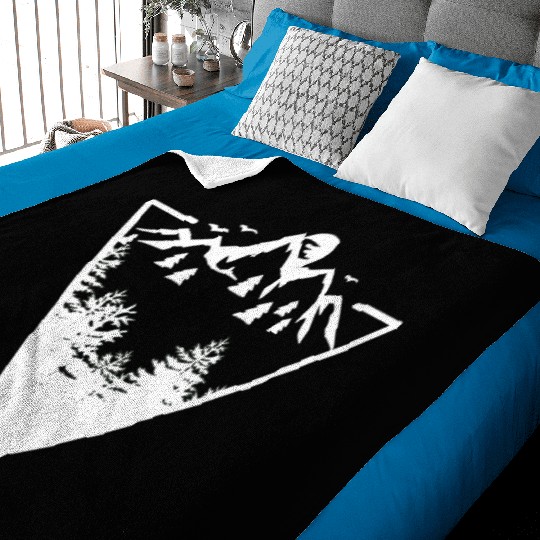 Triangle frame artwork with wilderness landscape Baby Blankets