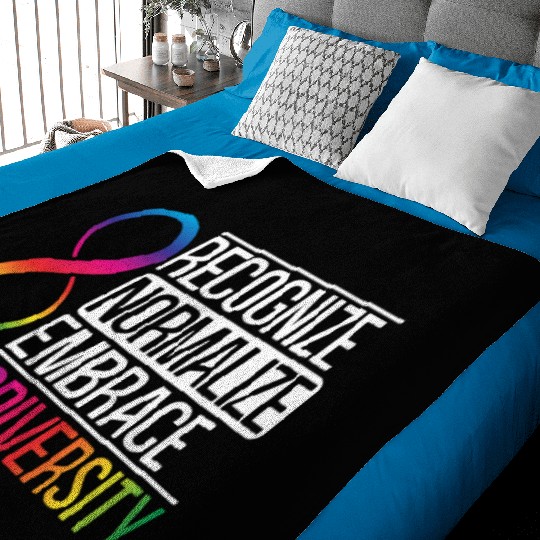 Recognize Normalize Embrace Neurodiversity Autism Baby Blankets