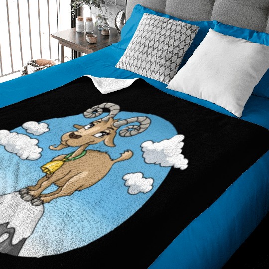 Mountain goat peaks with snow cartoon Baby Blankets