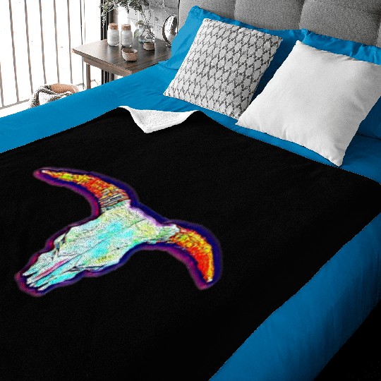 Cow skull Baby Blankets