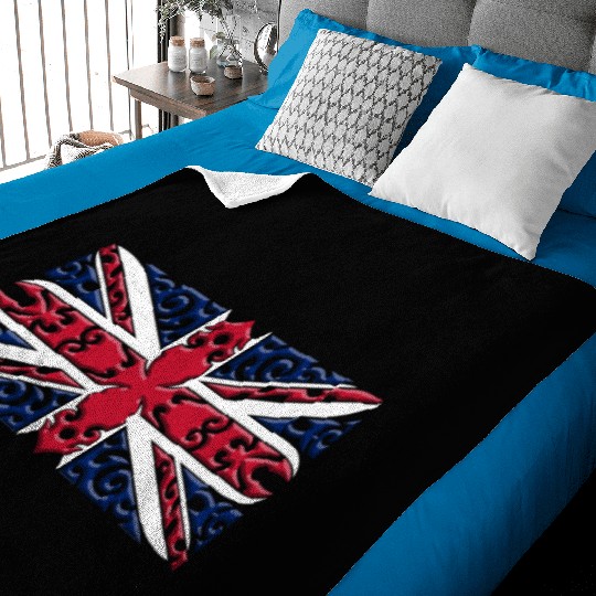 Union Jack British Flag Ornamental Style Baby Blankets