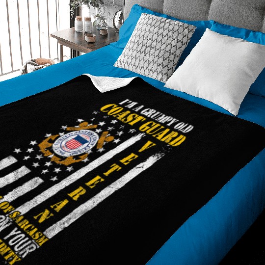 I'm a Grumpy Old US Coastguard Veteran Serving Baby Blankets