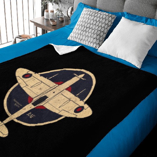 Supermarine Spitfire UK WW2 RAF Baby Blankets